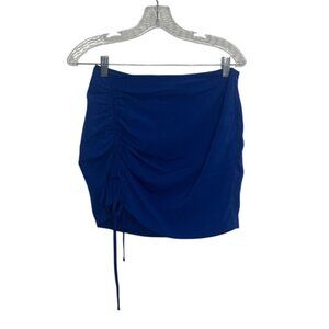 PrettyLittleThing Mini Skirt Zipper Closure Size 4 Bright Blue New Ruched Side